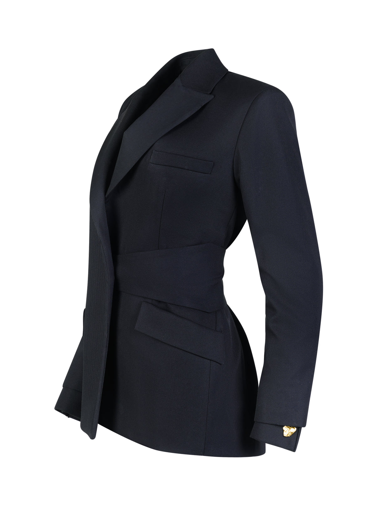 Asymmetric Pleated Blazer