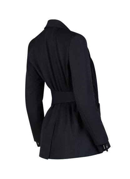 Asymmetric Pleated Blazer
