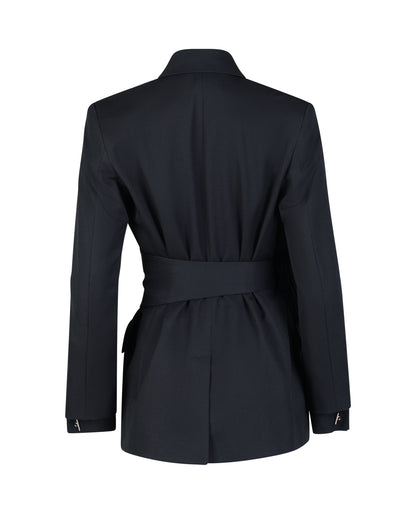 Asymmetric Pleated Blazer