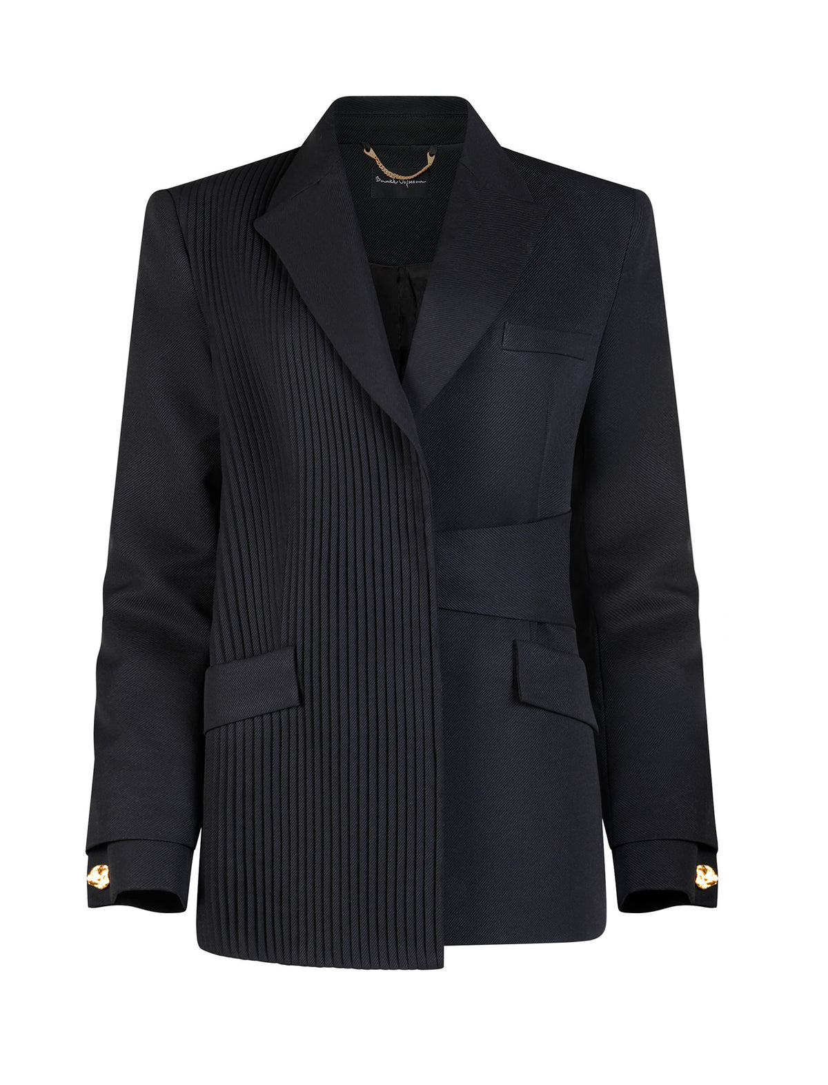 Asymmetric Pleated Blazer