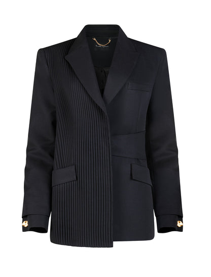 Asymmetric Pleated Blazer